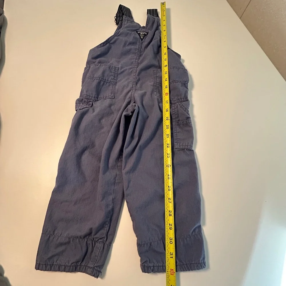 OshKosh B'gosh Kids 4T‎ Blue Cotton Blend Overalls Dungarees Striped Suspenders
